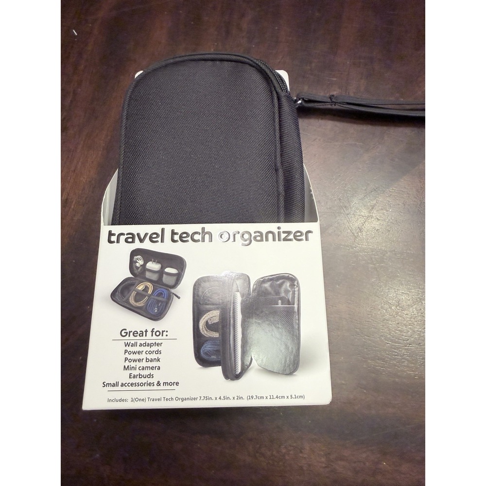 Bytech Electronics Travel Organizer Pouch Bag Tables Black NWT